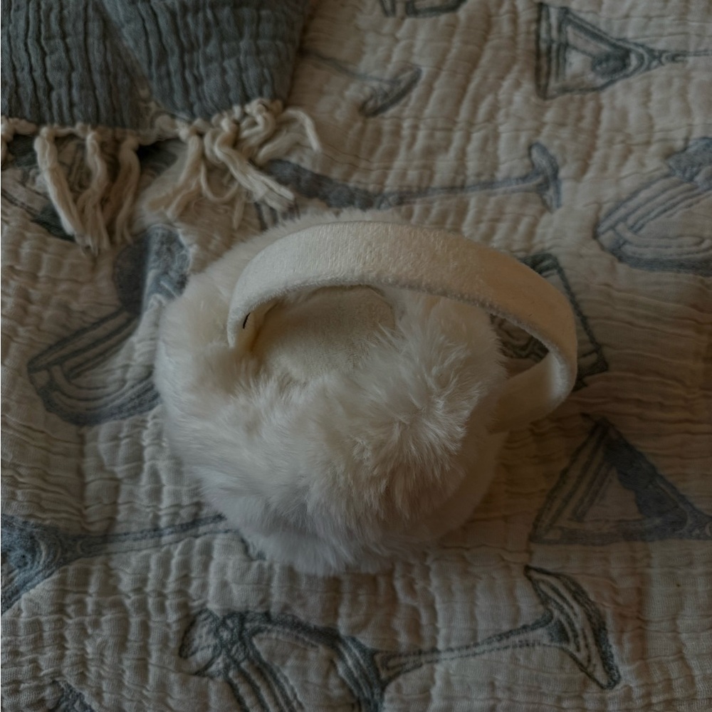 Cozy White Faux Fur Earmuffs - Picture 5 of 5